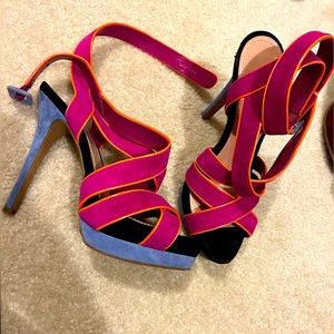 Jessica Simpson HOT open toe strappy ankle platform heels women’s size 10